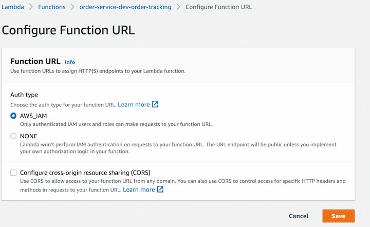 lambda function url auth