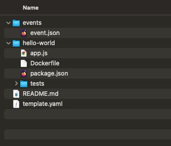 aws sam init option